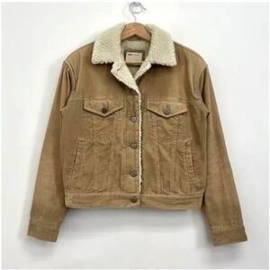 ASOS Camel Sherpa-Lined Jean Jacket